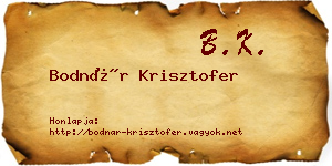 Bodnár Krisztofer névjegykártya