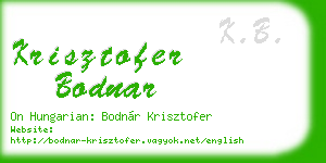 krisztofer bodnar business card
