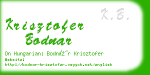 krisztofer bodnar business card